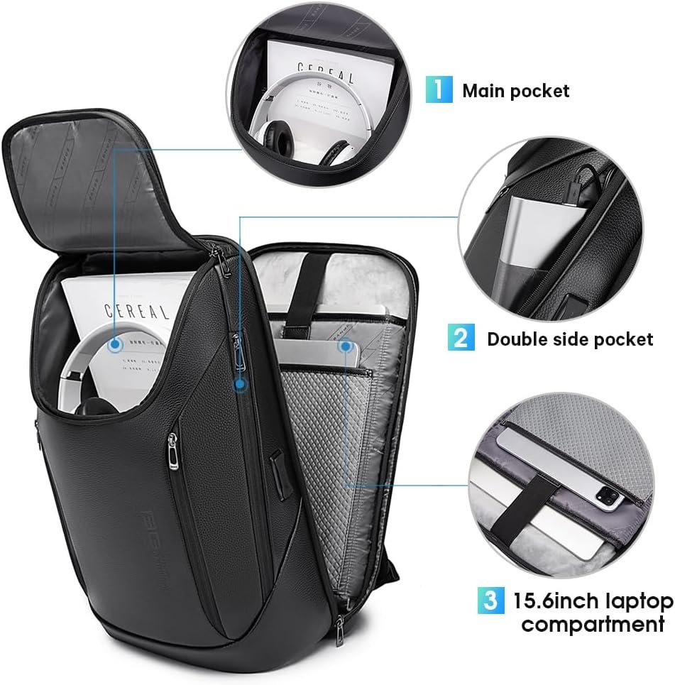 BANGE Business Smart Backpack Waterproof fit 15.6 Inch Laptop Backpack with USB Charging Port,Travel Durable Backpack