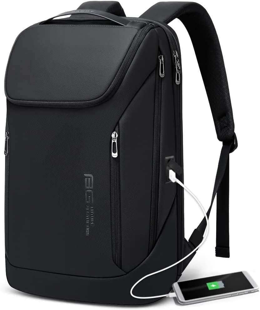 BANGE Business Smart Backpack Waterproof fit 15.6 Inch Laptop Backpack with USB Charging Port,Travel Durable Backpack